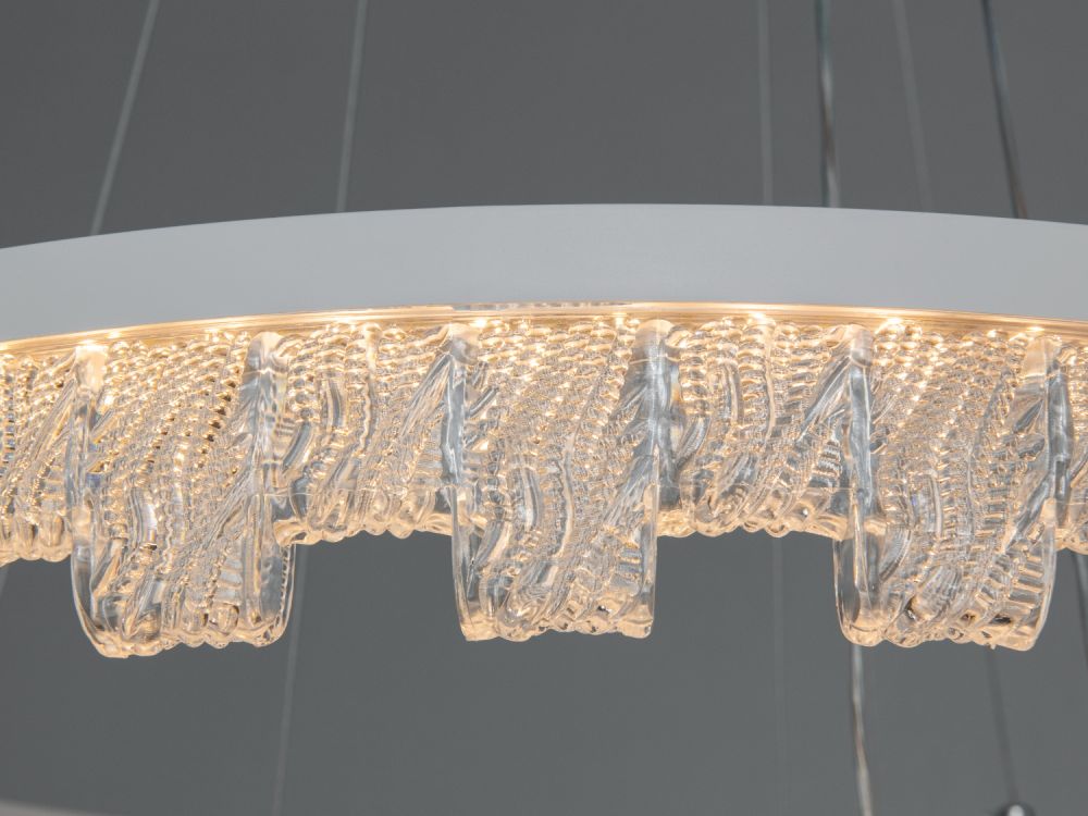 Підвісна сучасна біла LED люстра MD78201/600+400+200WH на 3 кільця