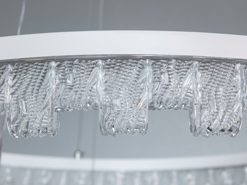 Підвісна сучасна біла LED люстра MD78201/600+400WH на 2 кільця