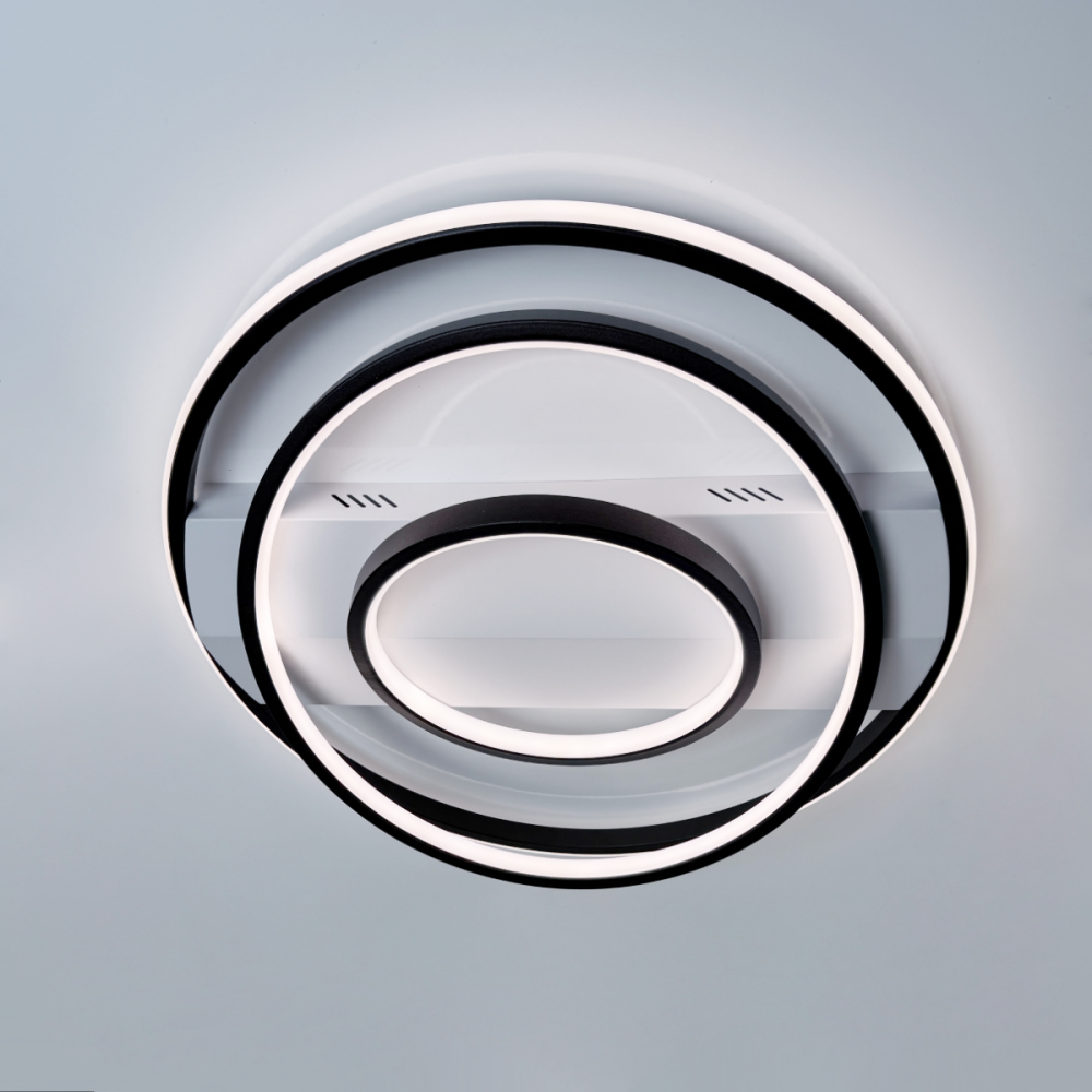 Люстра кругла світлодіодна з пультом NITRO 100 Вт чорна