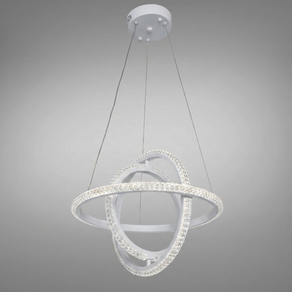 Підвісна біла LED люстра з пультом управління D8702/400-3WH Ø 40 см
