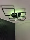 Люстра світлодіодна з пультом та додатком для телефону OVAL RGB 120W чорна
