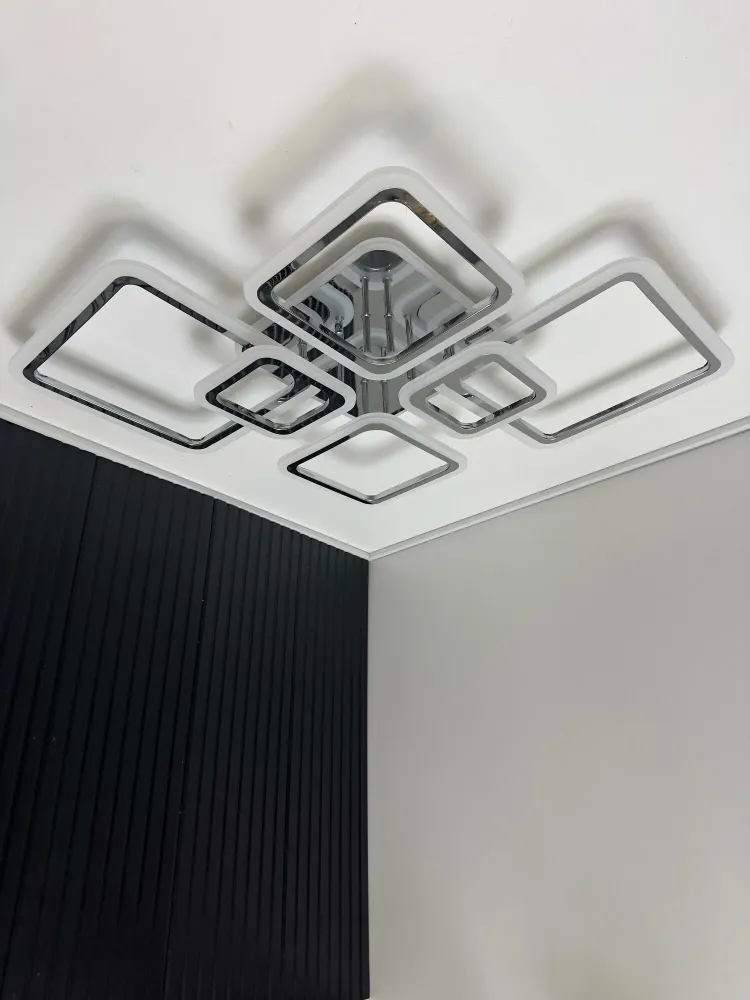 Люстра світлодіодна з пультом та додатком для телефону OVAL RGB 120W хром