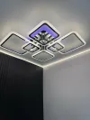 Люстра світлодіодна з пультом та додатком для телефону OVAL RGB 120W хром