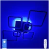 Люстра світлодіодна з пультом та додатком для телефону OVAL RGB 120W чорна
