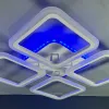 Світлодіодна LED люстра біла з RGB підсвіткою та пультом управління