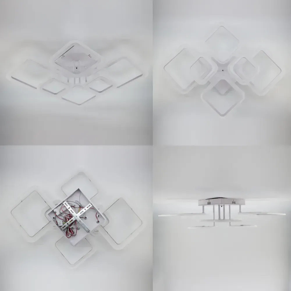 Люстра прямокутна біла світлодіодна з пультом OVAL 75W