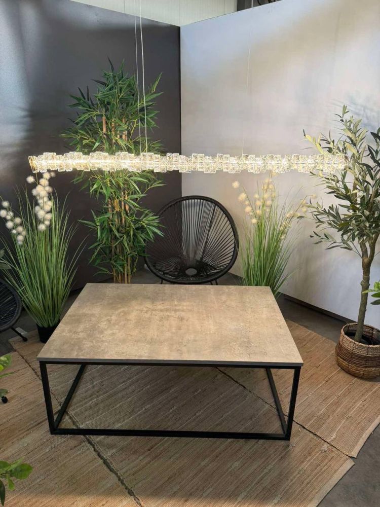 Кришталева підвісна золота люстра Spiry Crystal Led Ø 120 см