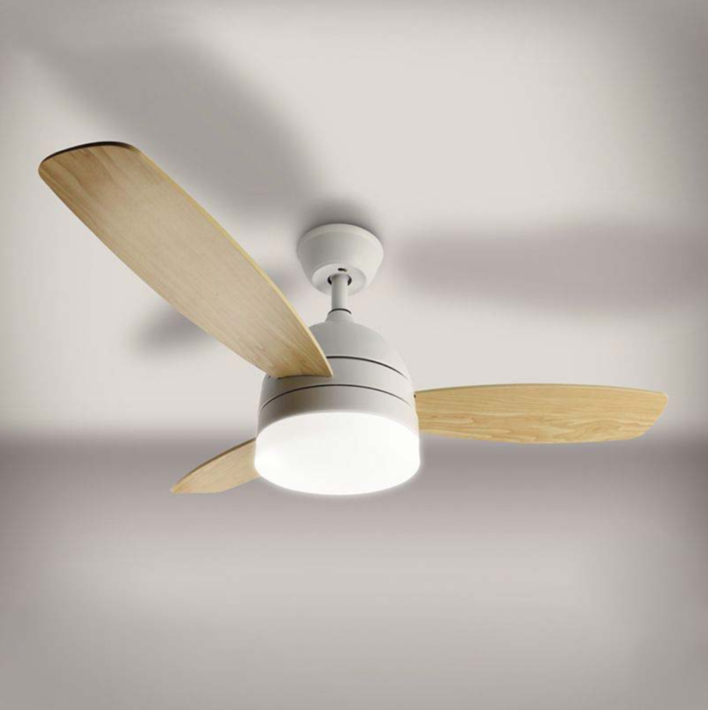Люстра світлодіодна з вентилятором FAN WOOD 48W білого кольору з пультом
