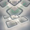Люстра біла світлодіодна з пультом та додатком до телефону ROOM ICE RGB 6S 70 Вт SMART