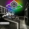 Люстра світлодіодна з пультом та додатком для телефону ROOM ICE RGB 70W 4S чорна