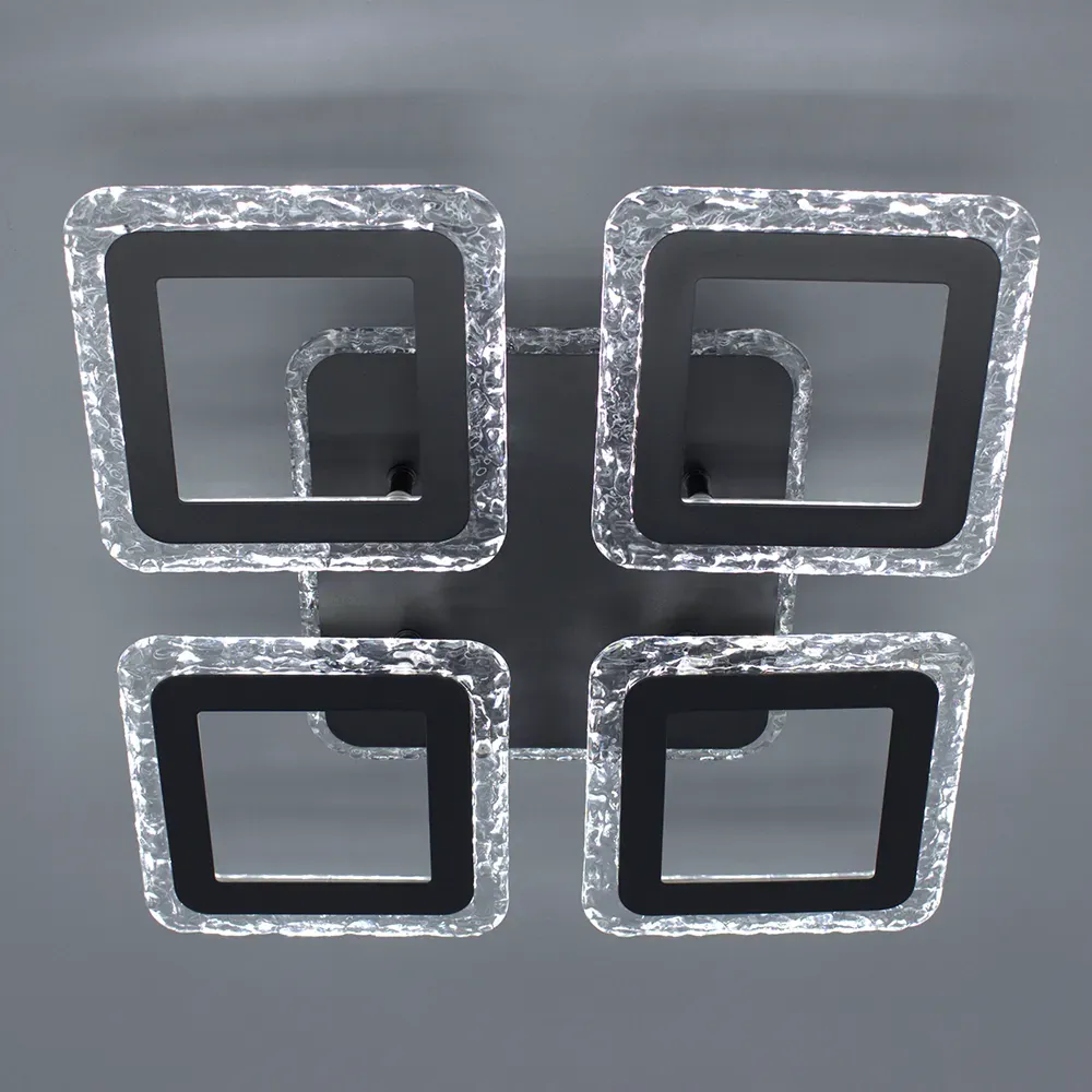 Люстра світлодіодна з пультом та додатком для телефону ROOM ICE RGB 70W 4S чорна