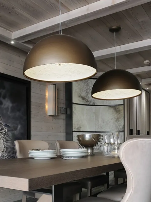 Люстра підвісна світлодіодна Garden Lamp діаметр 40 см коричнева