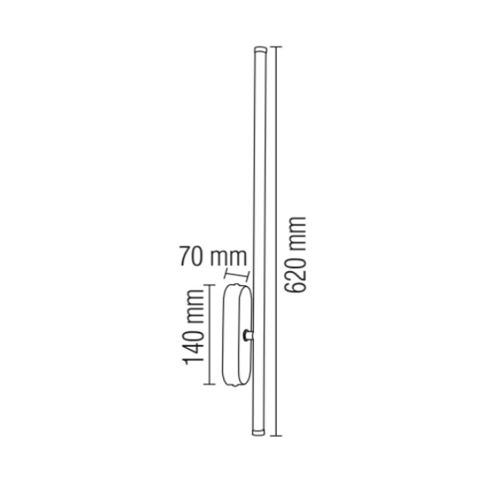 LED настінний світильник 62 см SALDA-10 10W 4200K IP20 чорний