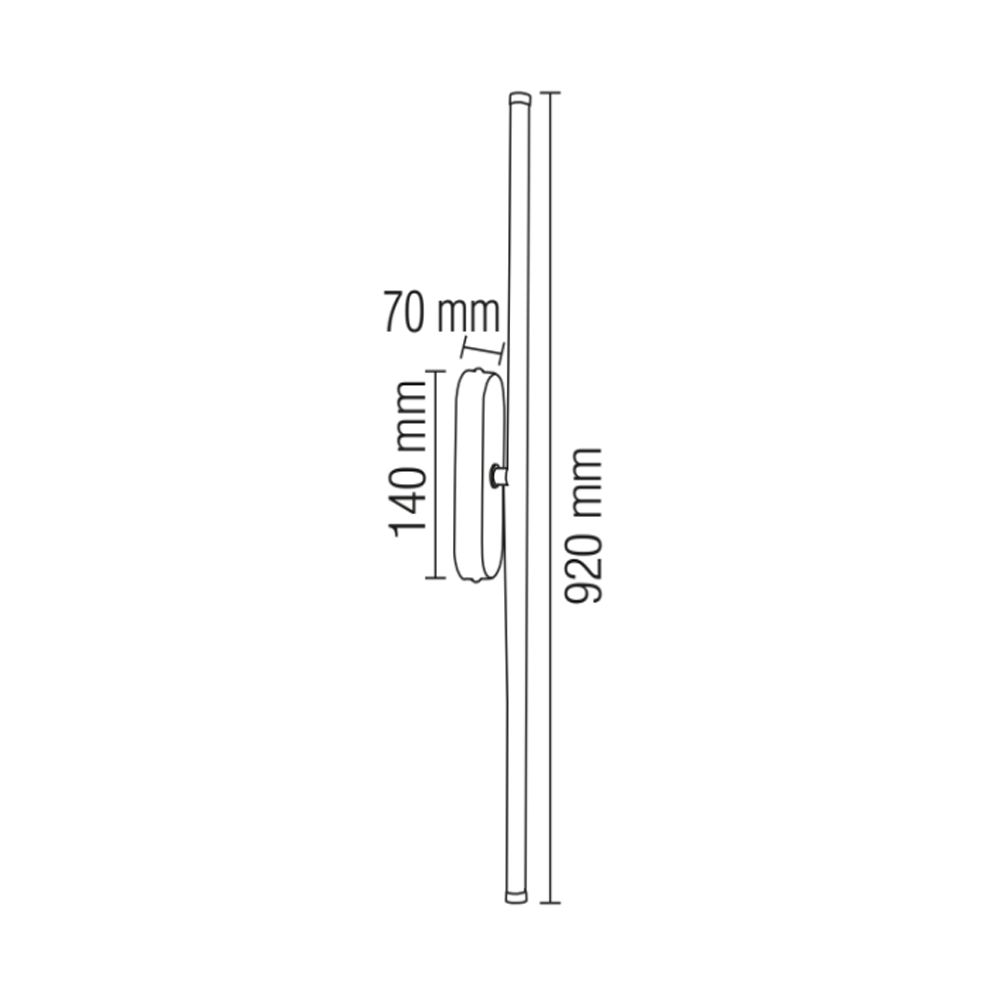 LED настінний світильник 92 см SALDA-14 14W 4200K IP20 чорний