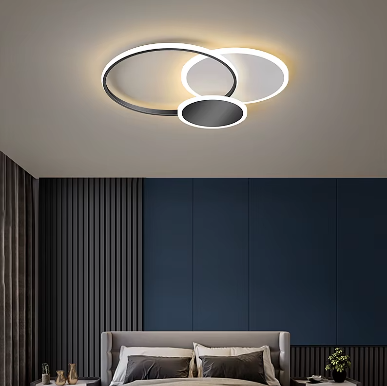 Світлодіодна люстра смарт світильник з пультом, димером, 55W 2456WH+BK