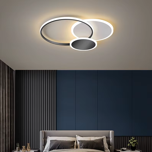 Світлодіодна люстра смарт світильник з пультом, димером, 55W 2456WH+BK