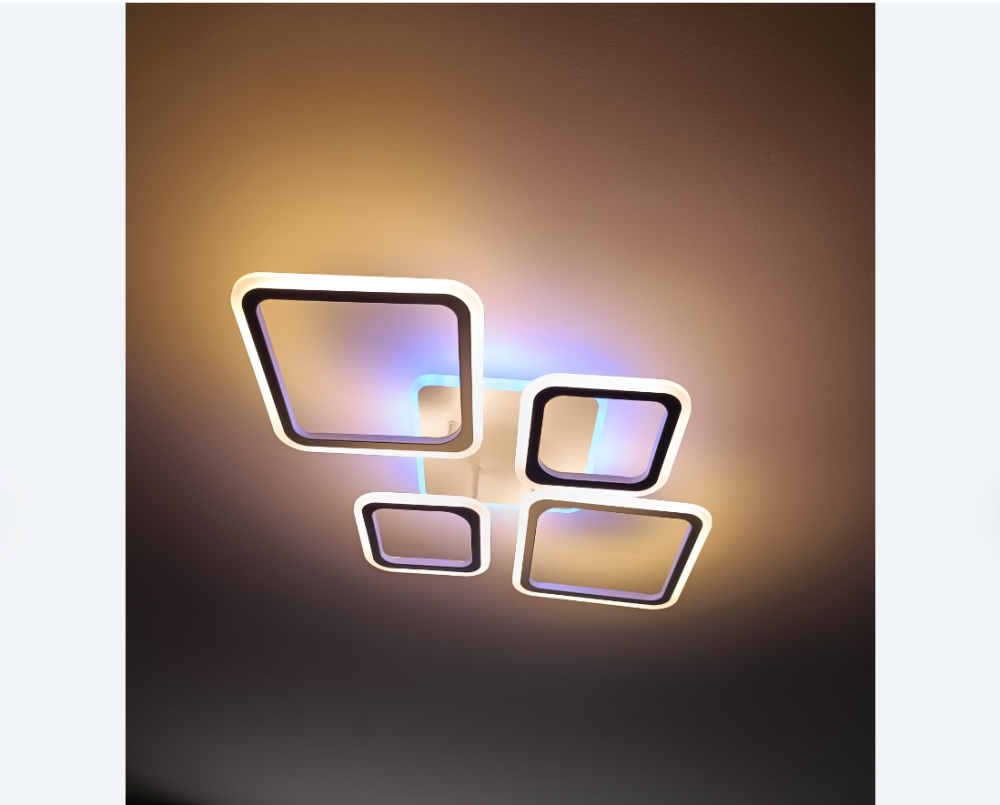Люстра світлодіодна з пультом OVAL RGB 90W 5S біла