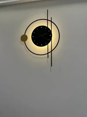 Світлодіодне бра-годинник Clock Lamp D-570 чорного кольору