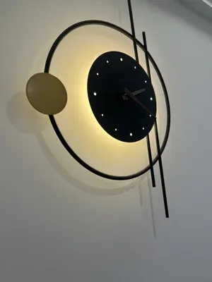 Світлодіодне бра-годинник Clock Lamp D-570 чорного кольору