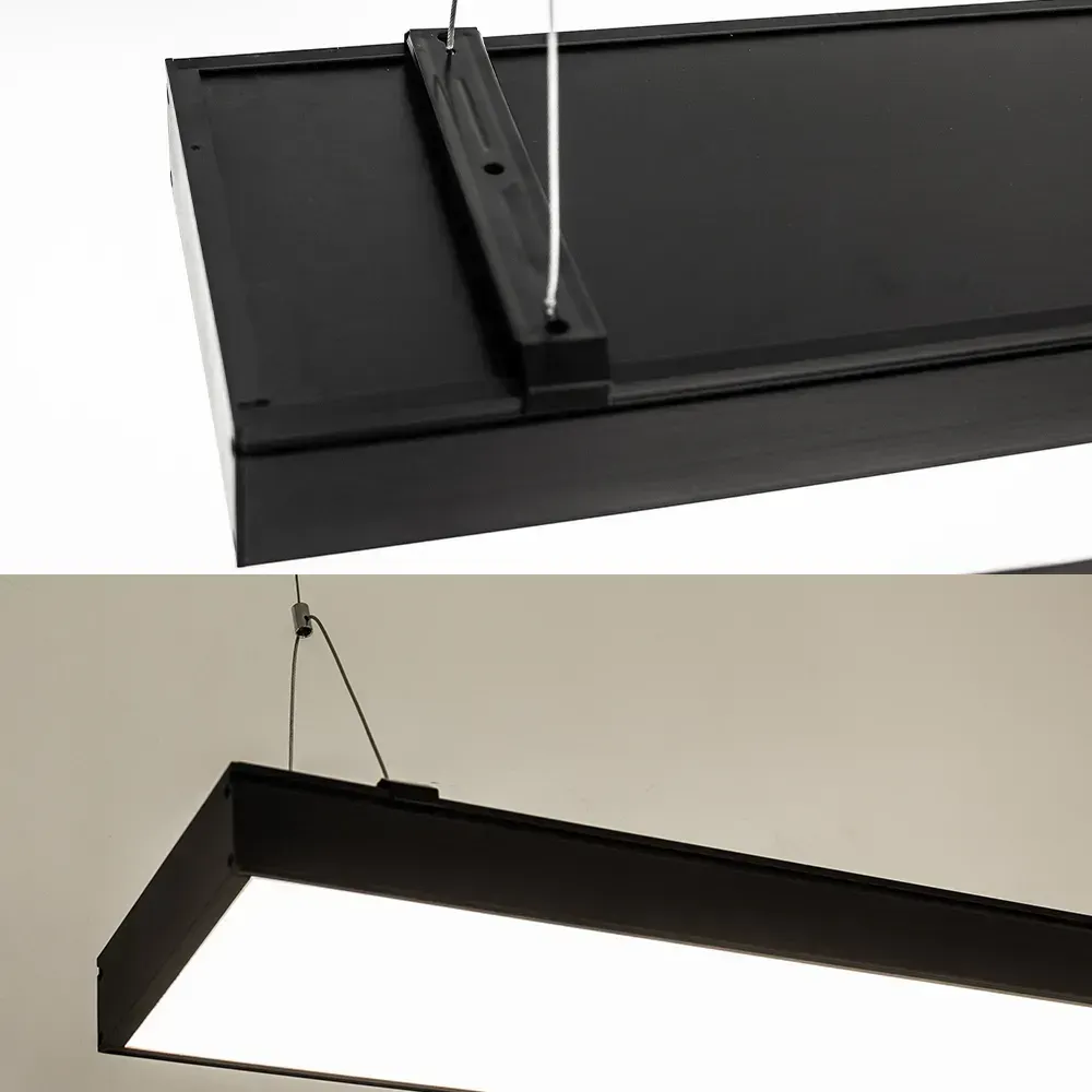 Підвісний видовжений світильник чорного кольору SOLO 100 W