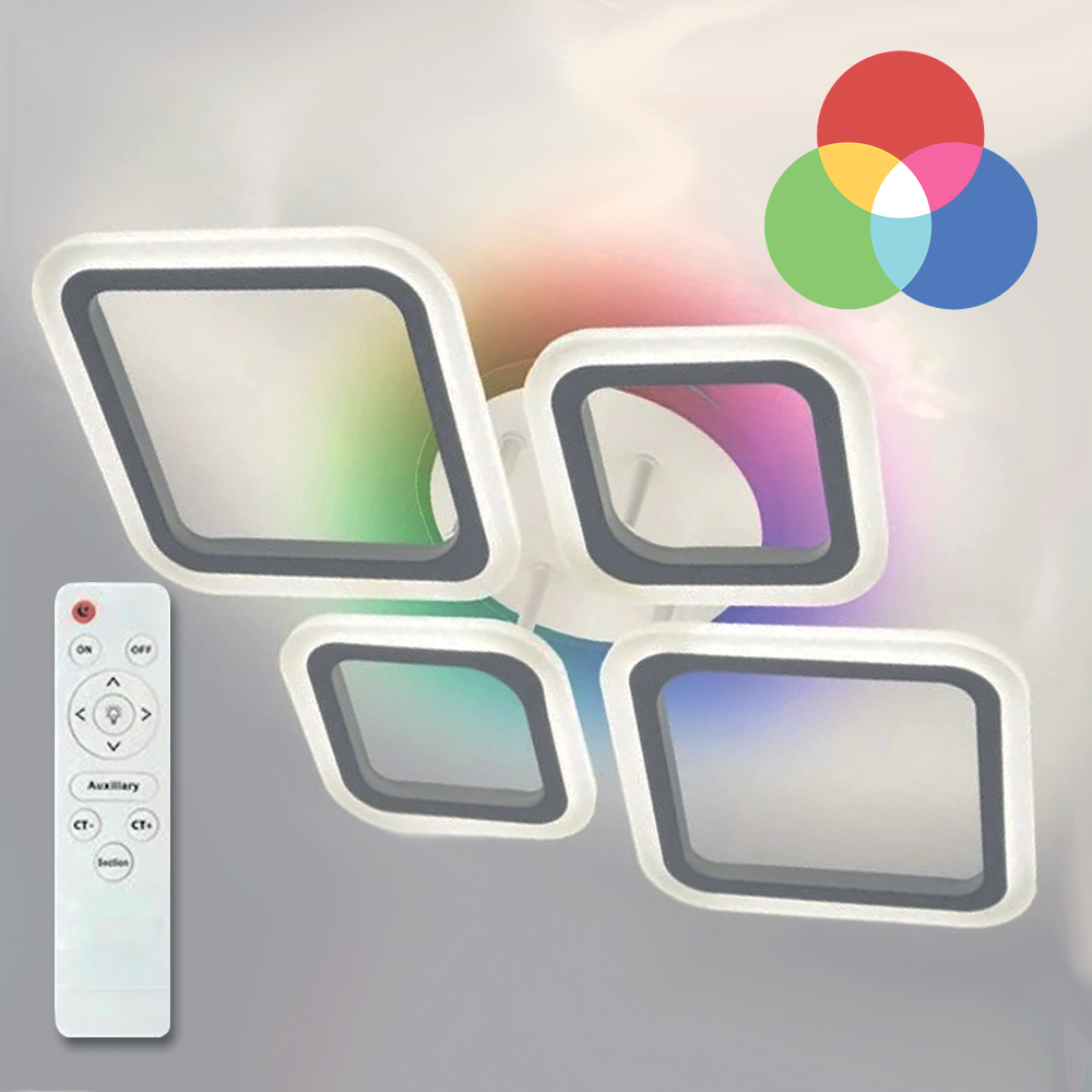 Люстра світлодіодна з пультом OVAL RGB 60W 4S1R біла