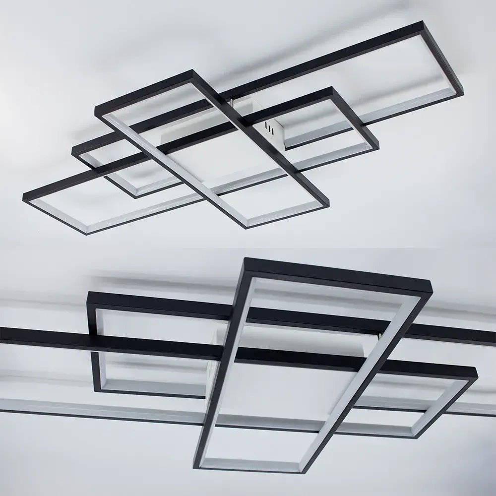 Світлодіодна люстра з пультом та мобільним додатком SVEN 110W 3S чорний+білий