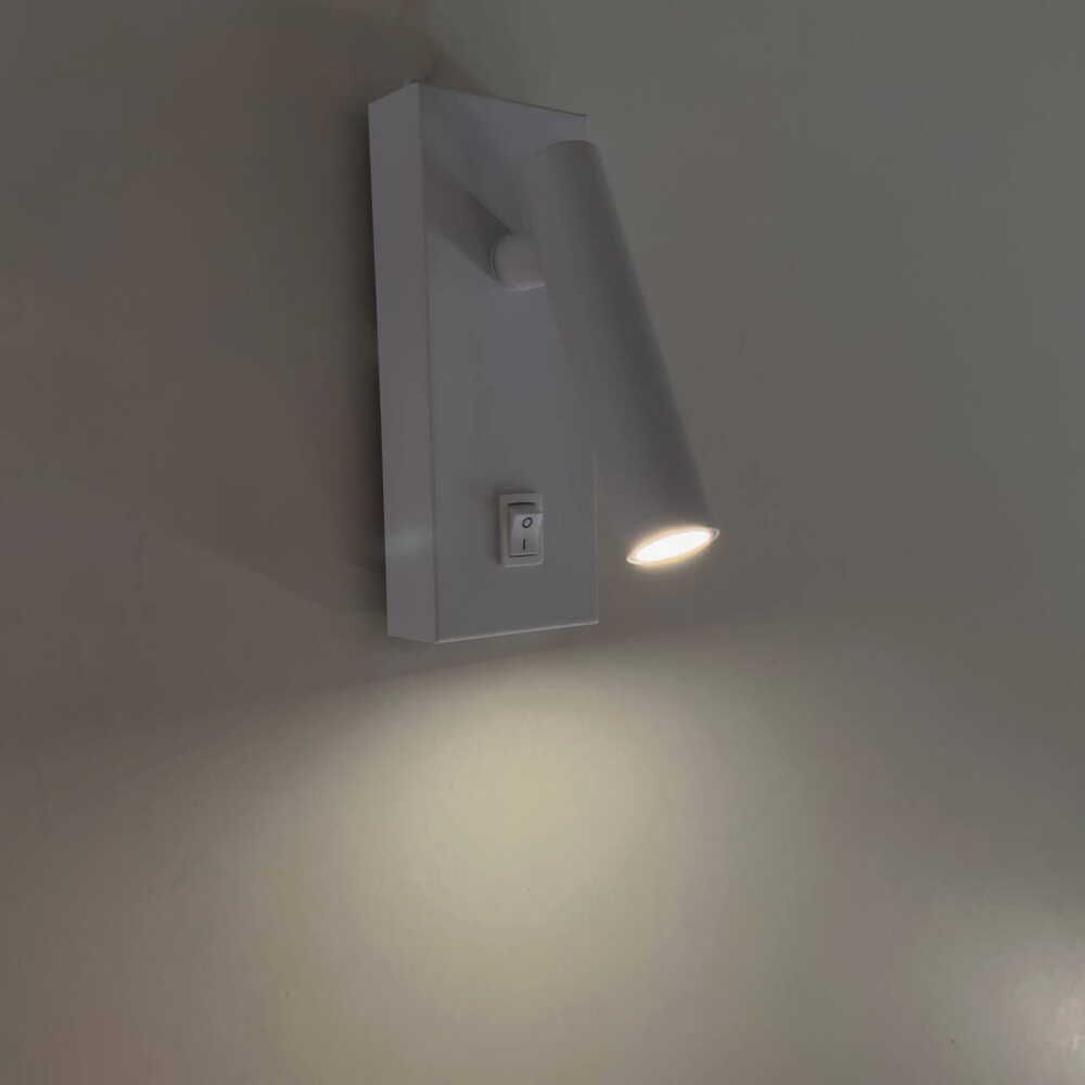 LED настінний світильник BITRIX-H 3W 4200K IP20 білий з вимикачем на корпусі