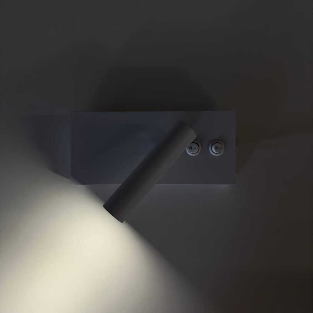 LED настінний світильник BITRIX-W 10W 4200K Ø 18*14 см білий з вимикачем на корпусі