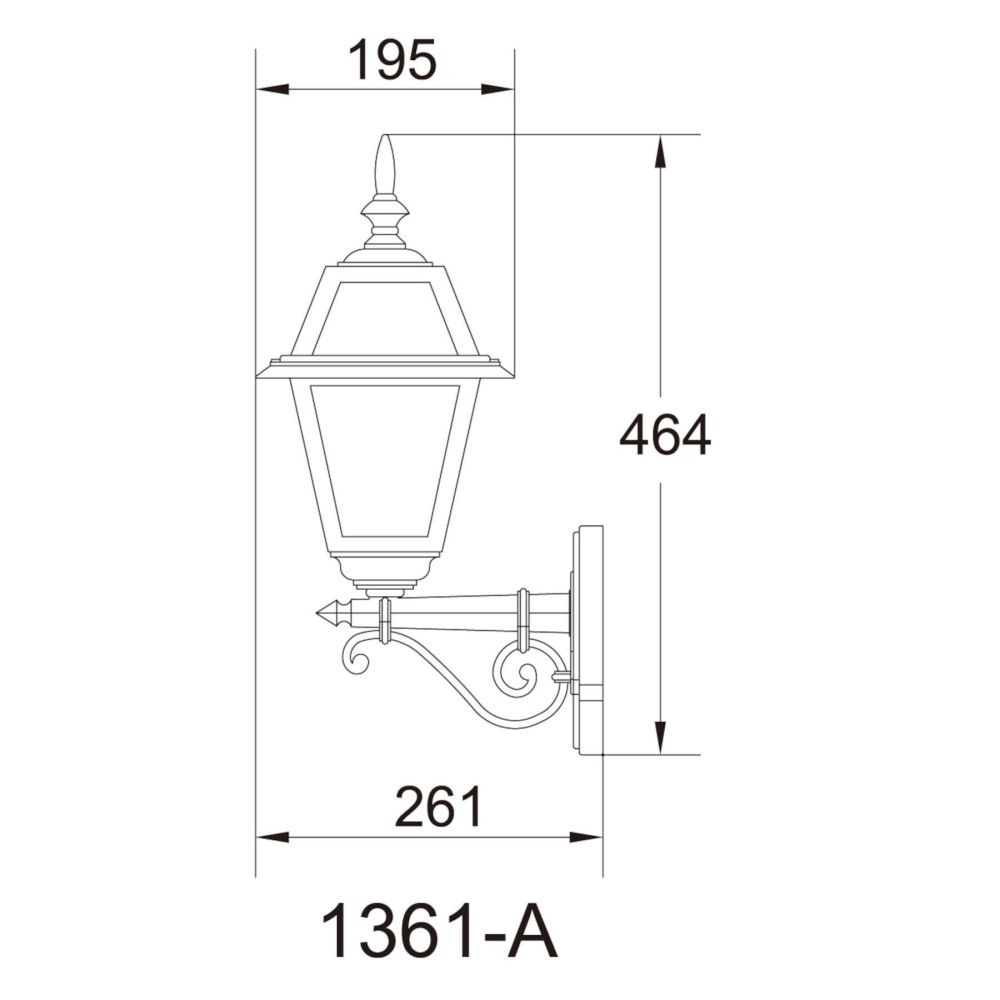 Світильник вуличний настінний Faro I QMT 1361-A старе золото