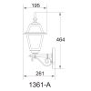Світильник вуличний настінний Faro I QMT 1361-A старе золото