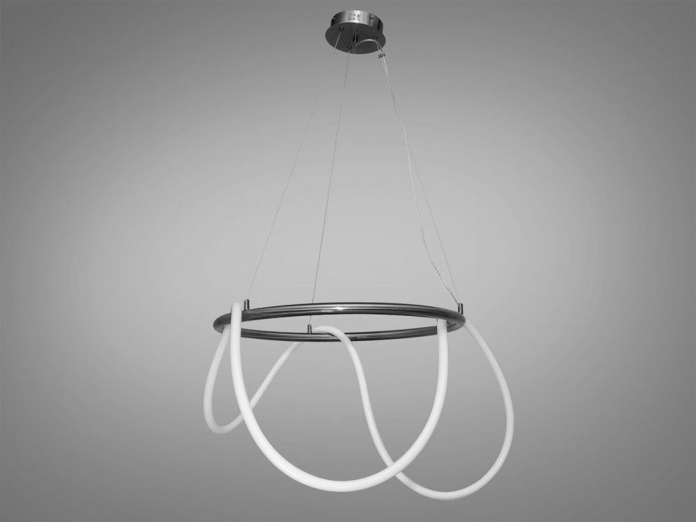 Кільцева чорний хром люстра з гнучкою LED стрічкою Ø60 см SY9752-D600BHR