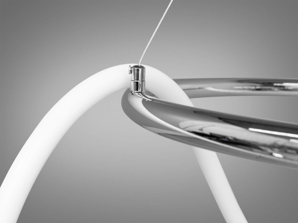 Кільцева хром люстра з гнучкою LED стрічкою Ø60 см SY9752-D600CH