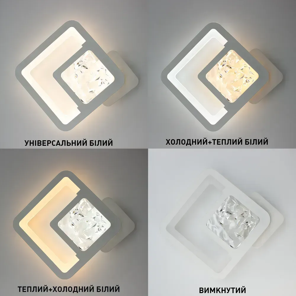Світлодіодний світильник бра TETRA ICE 13 Вт S білий