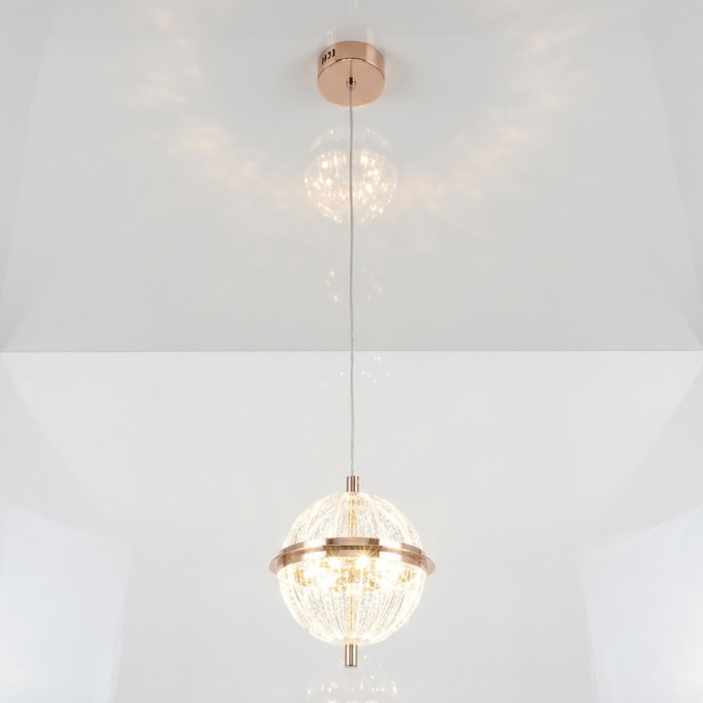 LED підвіс сферичний золото 14 Вт кришталь 5030/1GD