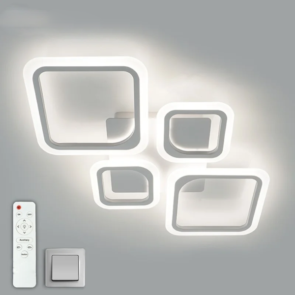 Люстра світлодіодна з пультом OVAL 80W 4S біла