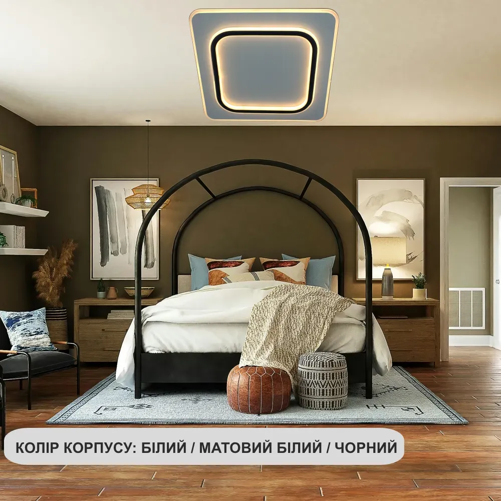 Світлодіодна люстра VEGA DUAL 80W 2S чорно-білого кольору 45см діаметр