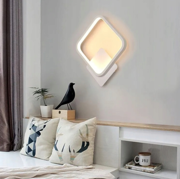 Світильник квадратний LED настінний, бра QUADRO 21W S білий