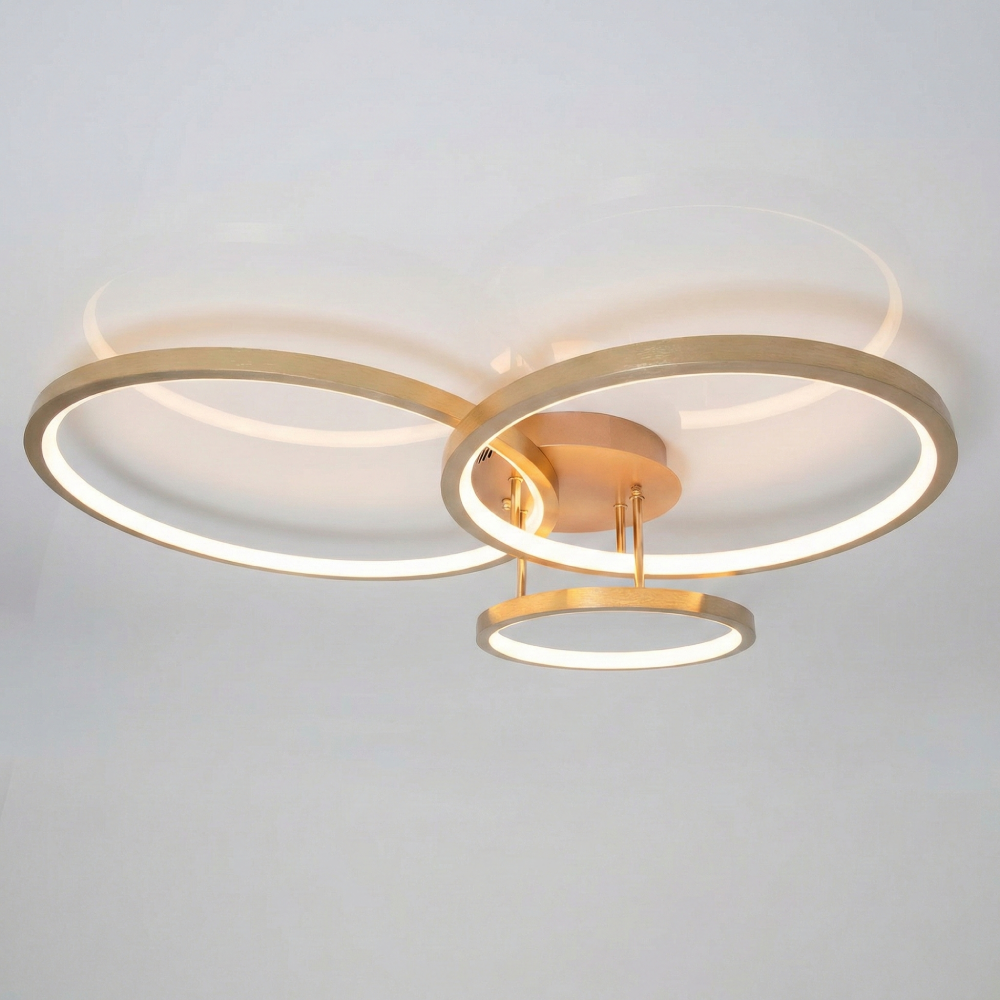 Світлодіодна золота люстра кільця Ø 85*70 см 2556G dimmer 85W