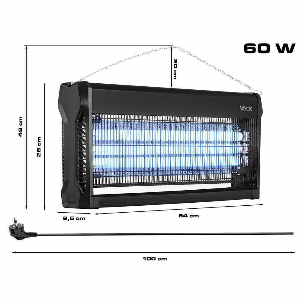 Знищувач комах до 200 м2, електрична мухоловка VAYOX IKL-60W